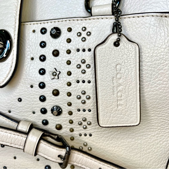 Coach Mercer Studded Bandana Rivets 2-Way Satchel 30 - Picture 8 of 17